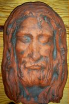 Shroud of Turin Holy Face of Jesus orange clay